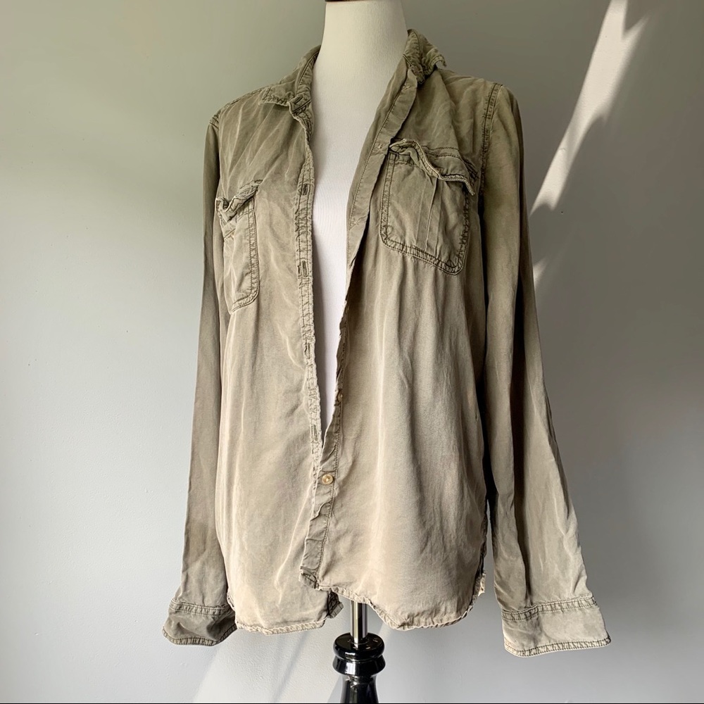 American Eagle Faded Green Over Shirt